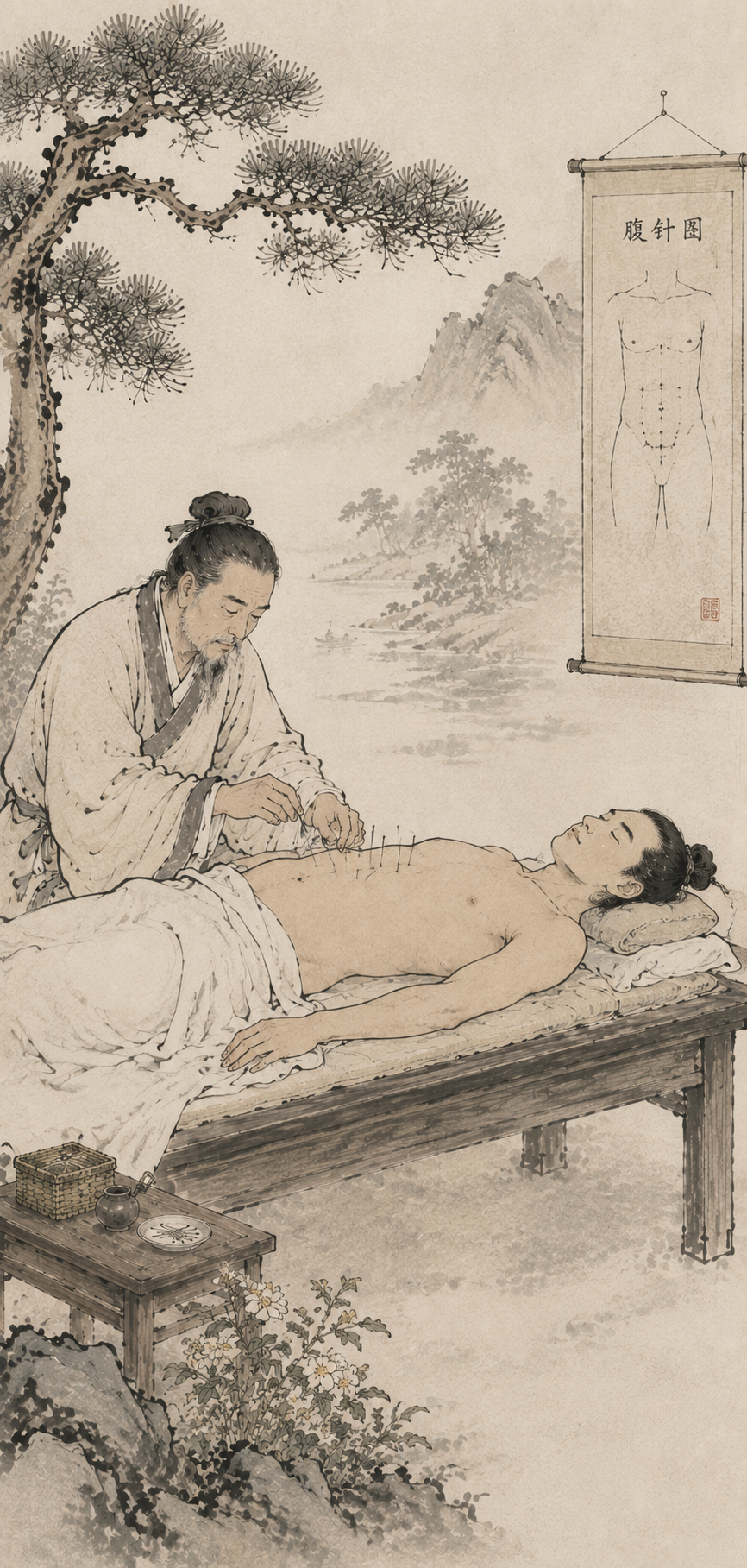 传统中医水墨画